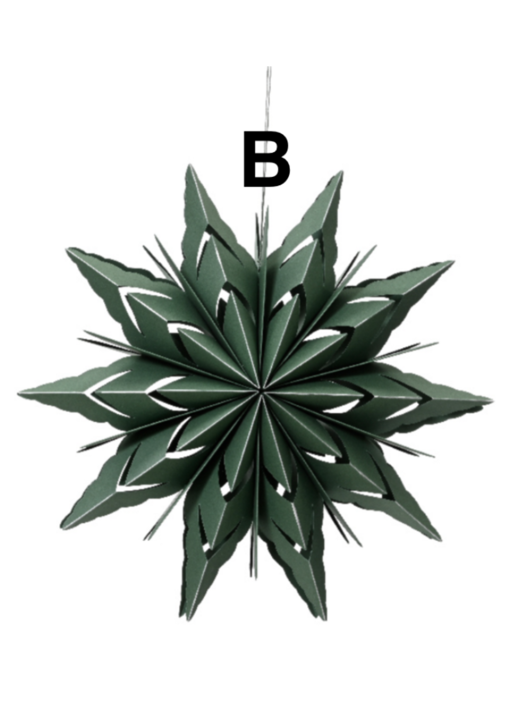 Decoris Green Paper Cut out Stars 40cm - Price is for one