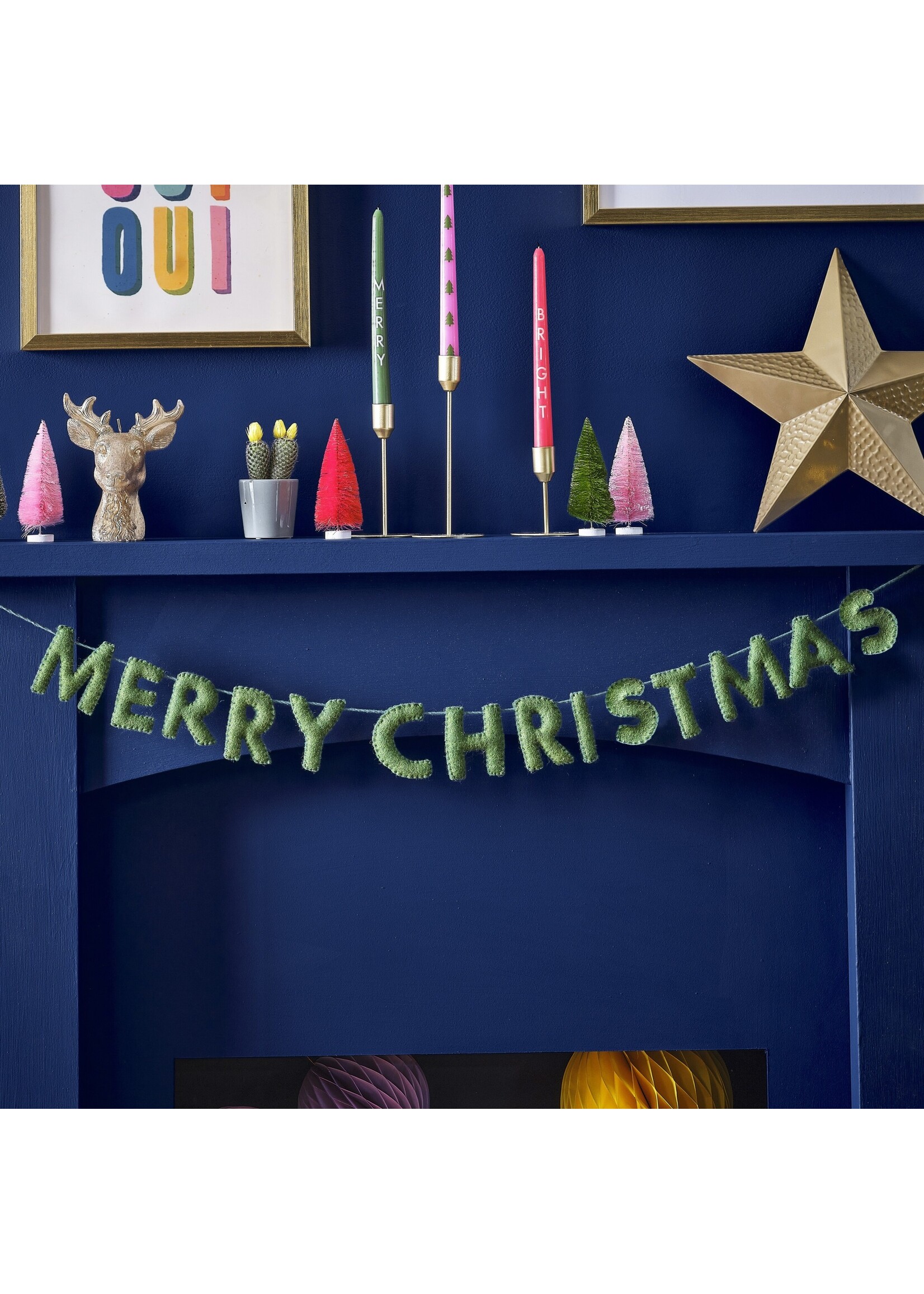 Ginger Ray Green Felt Merry Christmas Bunting