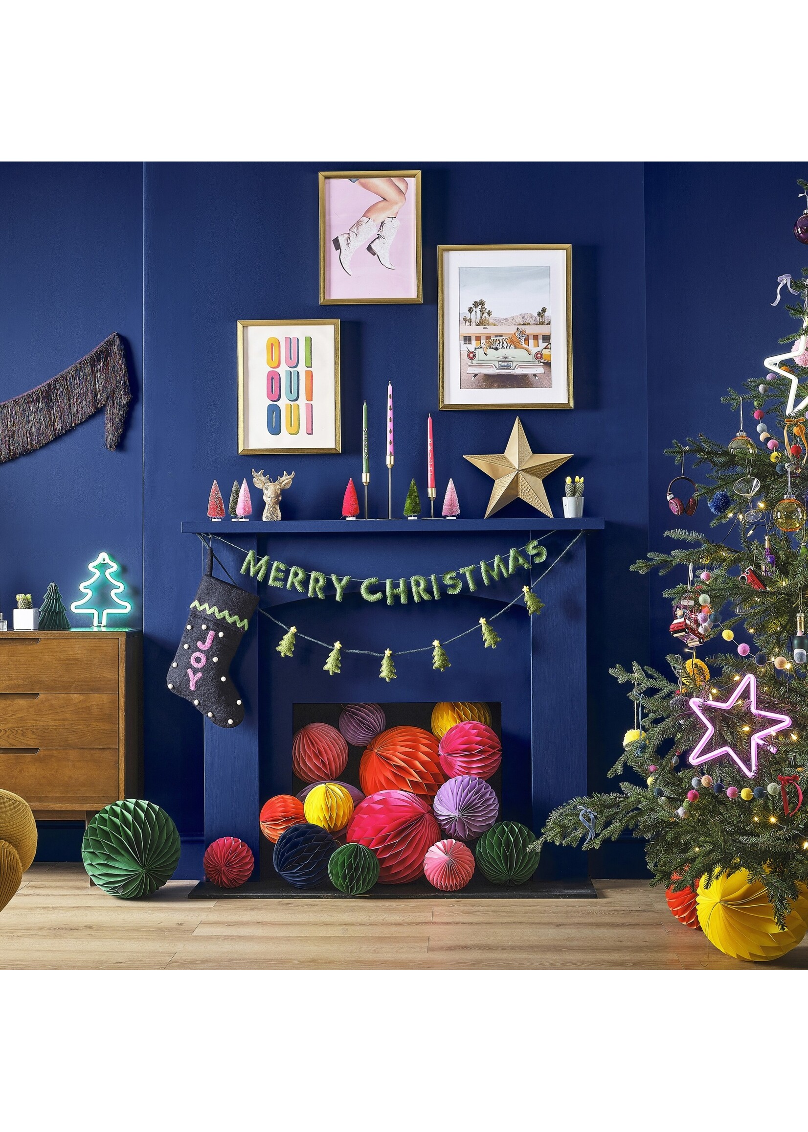 Ginger Ray Green Felt Merry Christmas Bunting