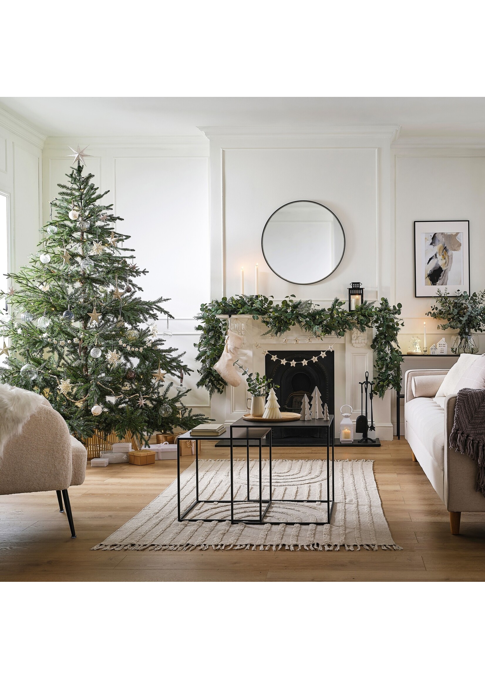 Ginger Ray Felt White Star Merry Christmas Bunting