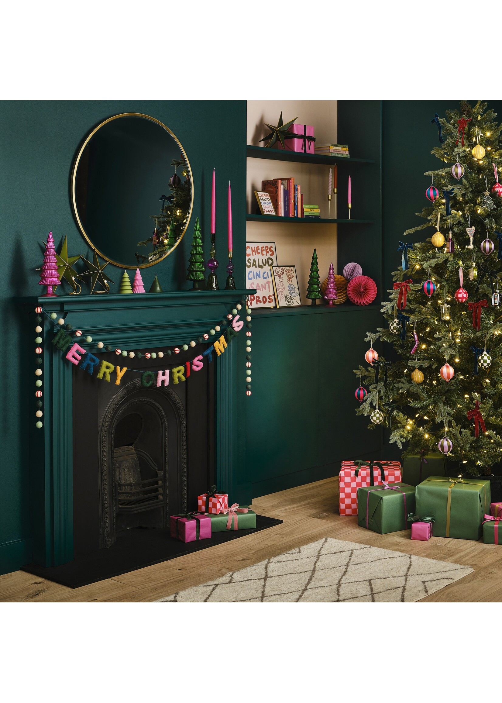 Ginger Ray Multicoloured Felt Merry Christmas Bunting