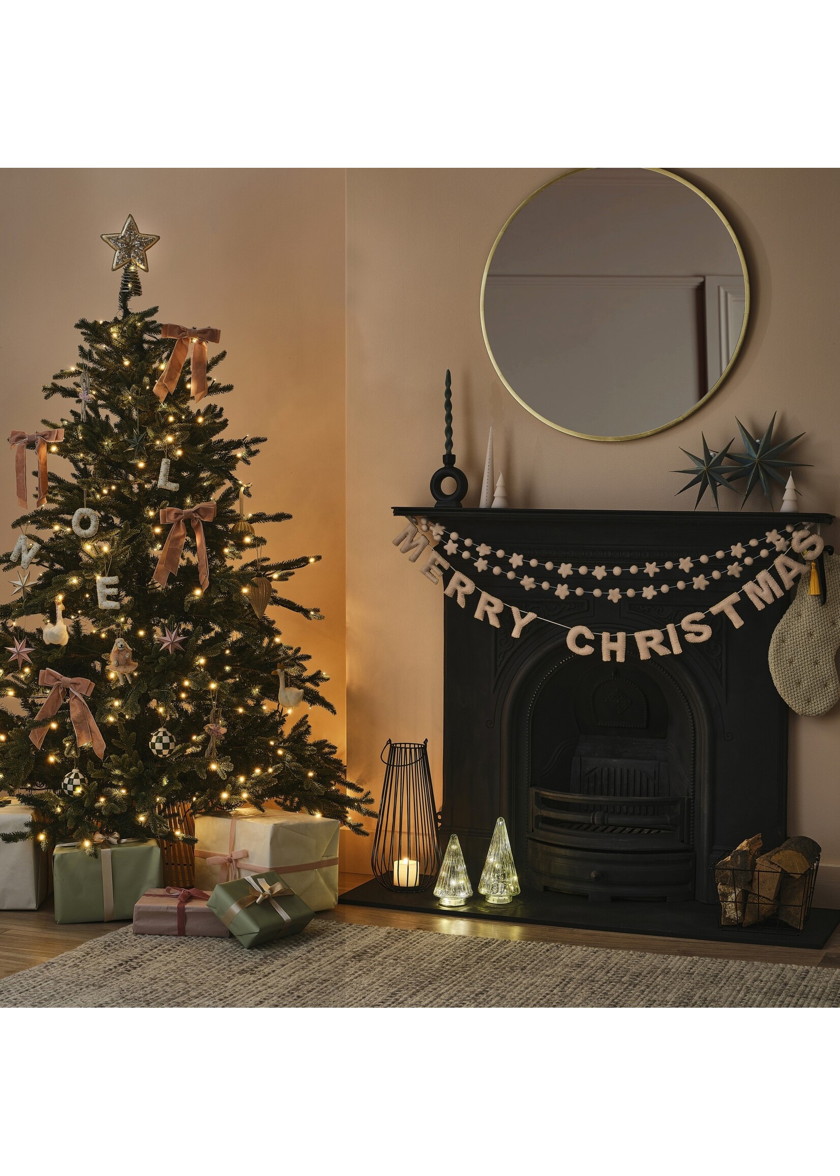 Ginger Ray Blush Pink Felt Merry Christmas Bunting