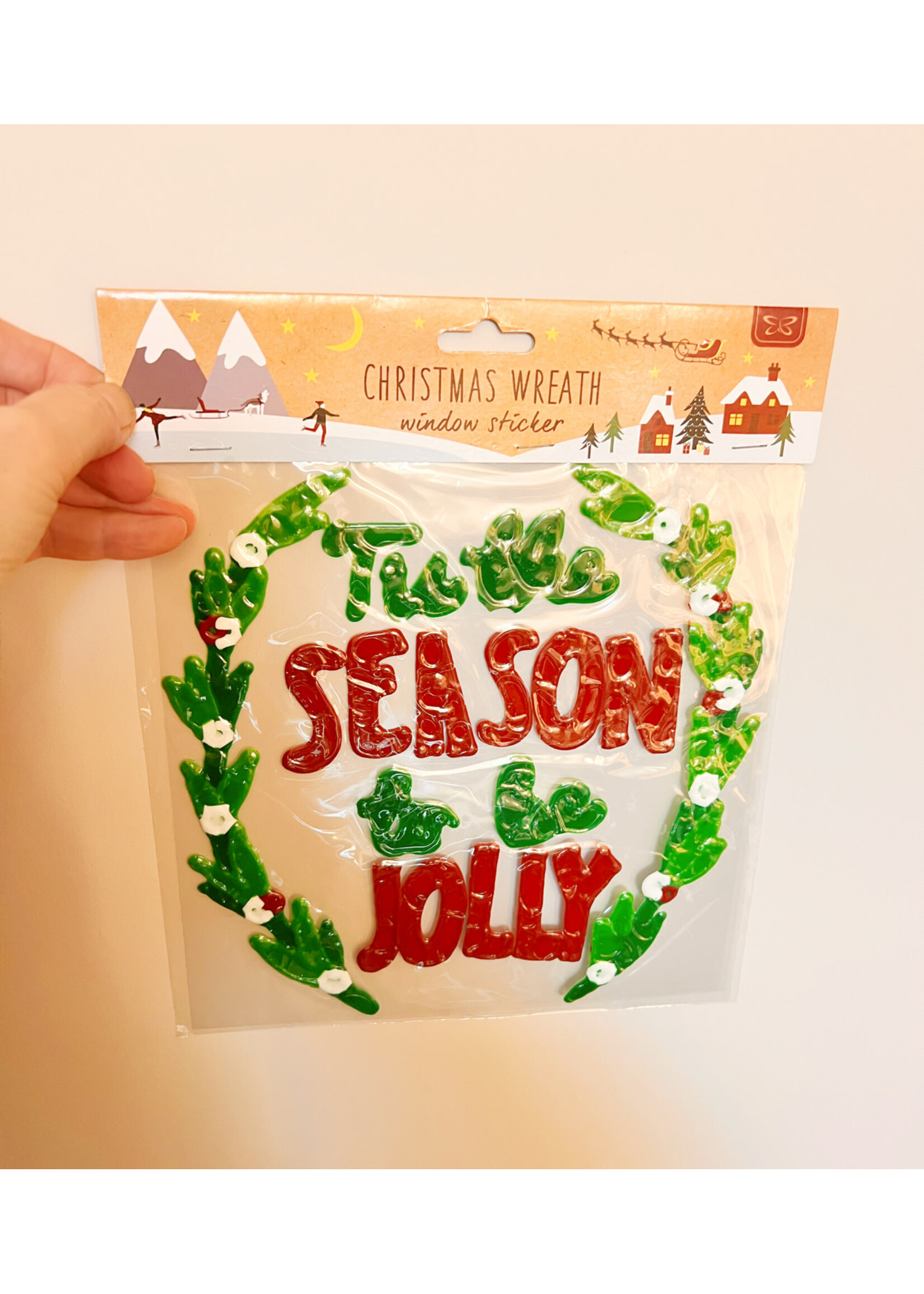 CGB Tis The Season Window Sticker reusable Christmas Window Sticker