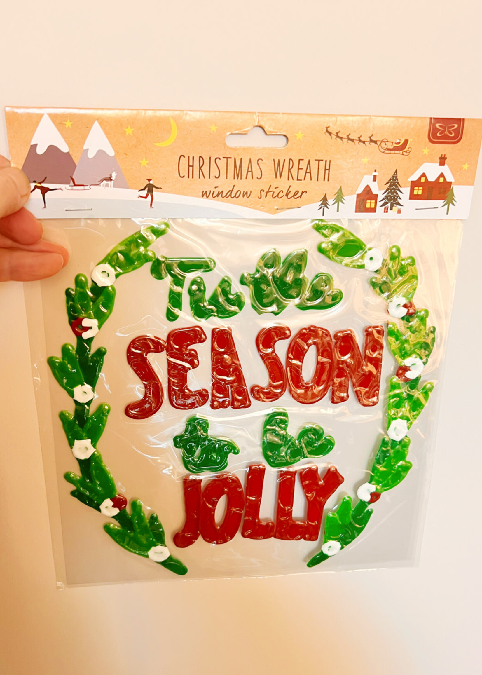 CGB Tis The Season Window Sticker reusable Christmas Window Sticker