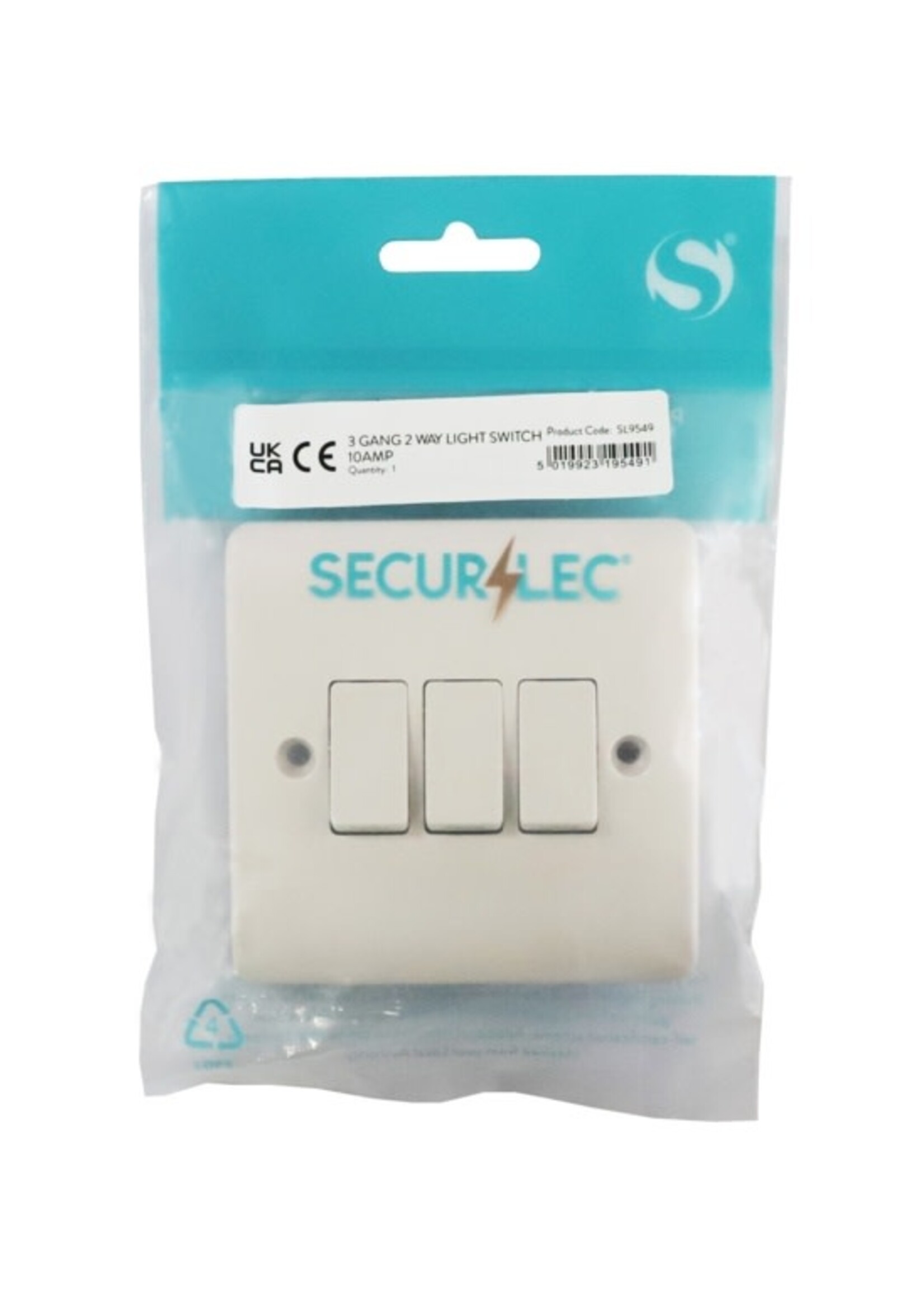 Securlec Securlec Light Switch 3 Gang 2 Way 10A