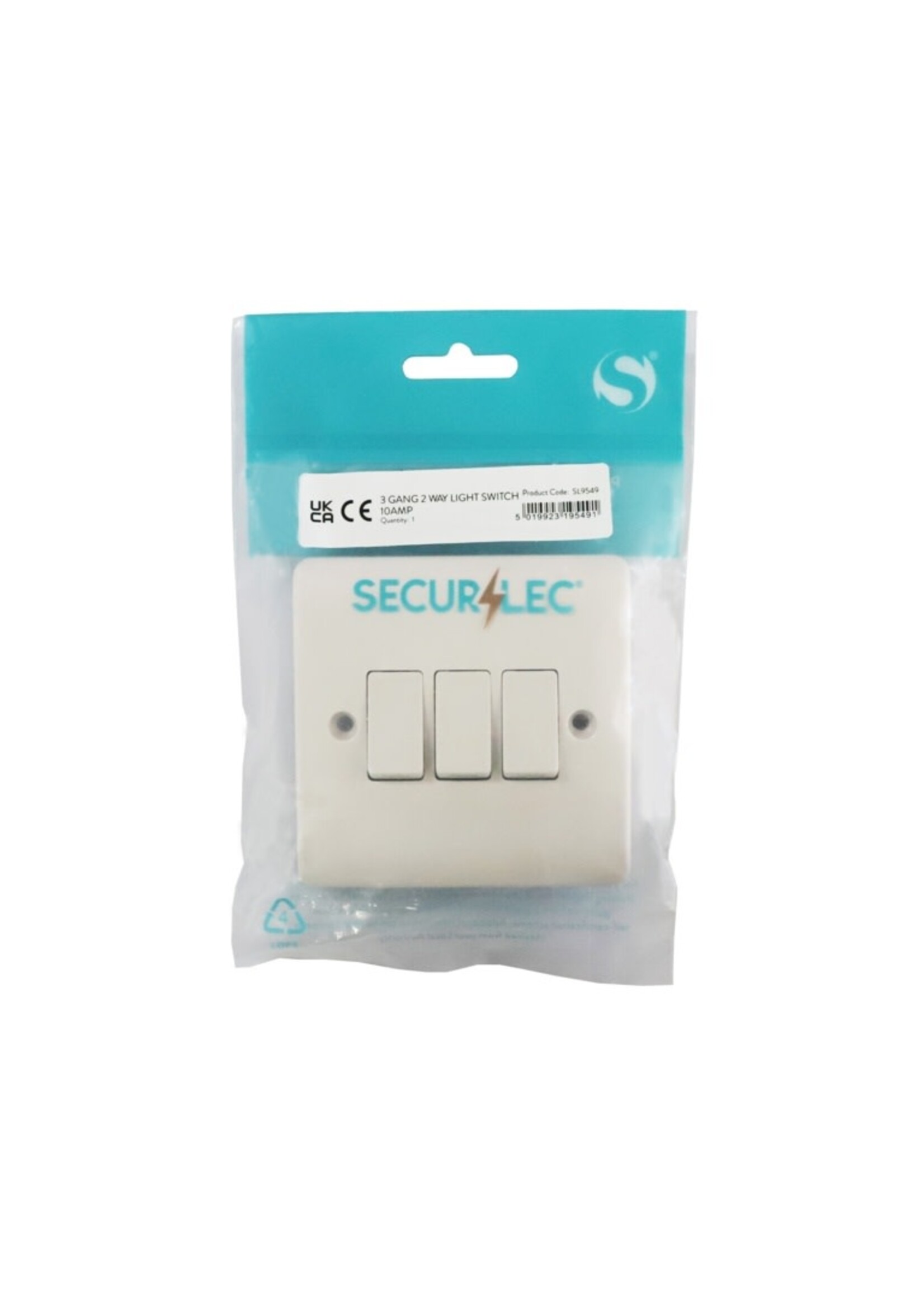 Securlec Securlec Light Switch 3 Gang 2 Way 10A
