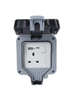 Securlec Securlec Single Outdoor Switched 1 Gang Socket With USB-A & USB-C IP66