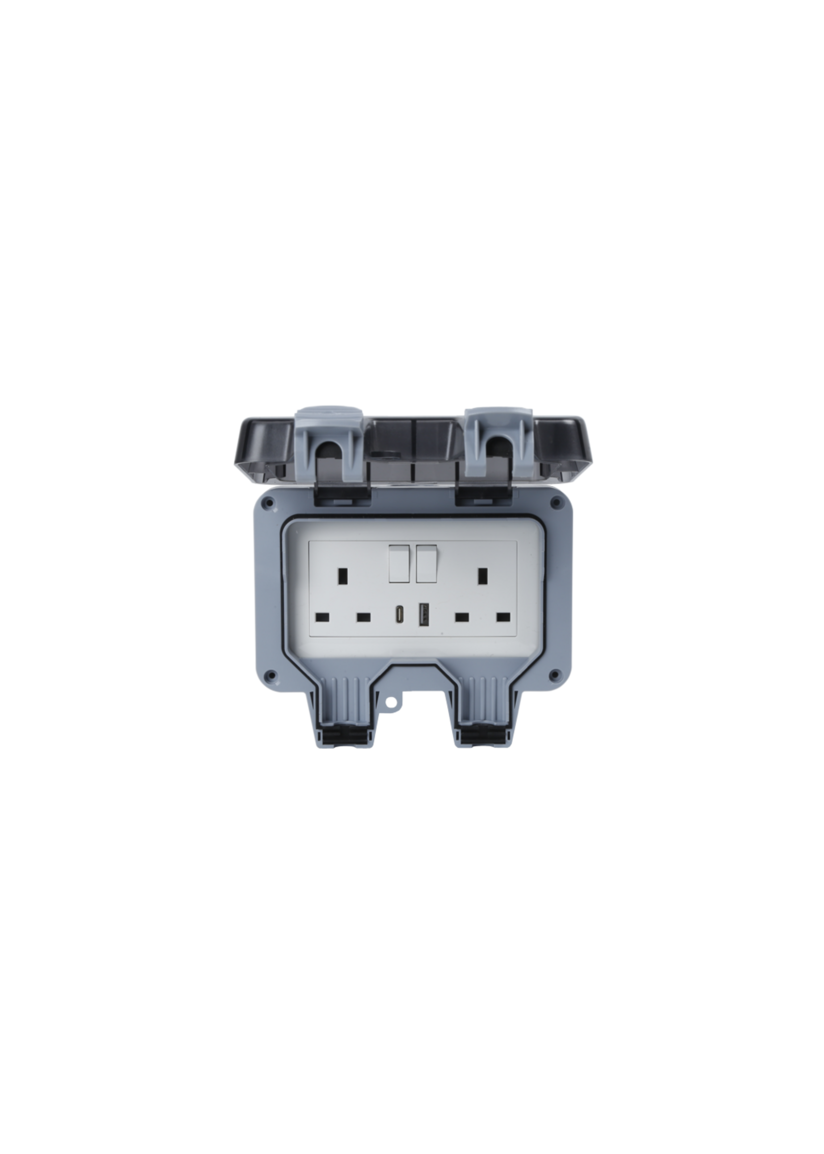 Securlec Securlec Double Outdoor 2 Gang Switched Socket With USB-A & USB-C IP66