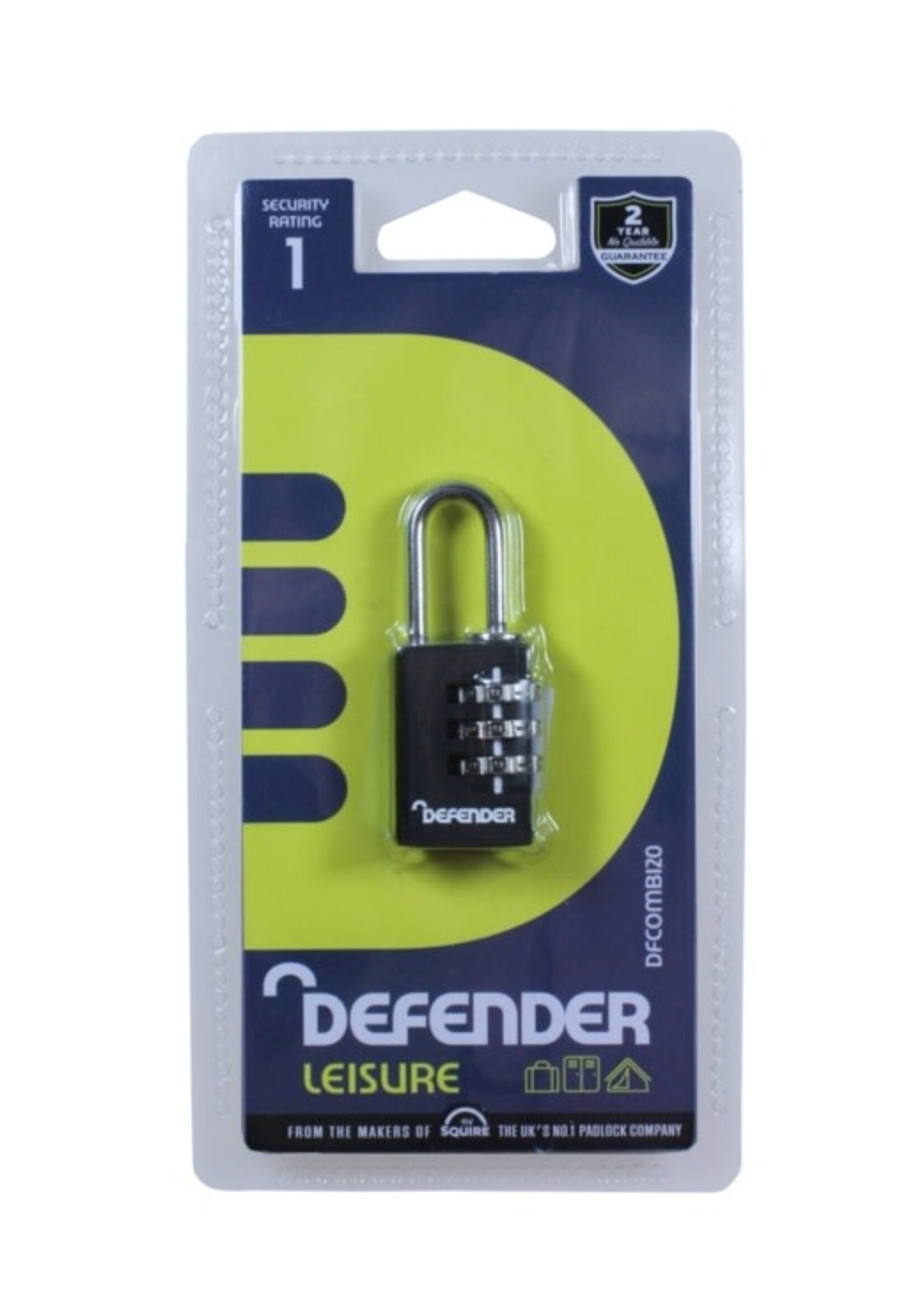 Squire Defender Combination Padlock 20mm
