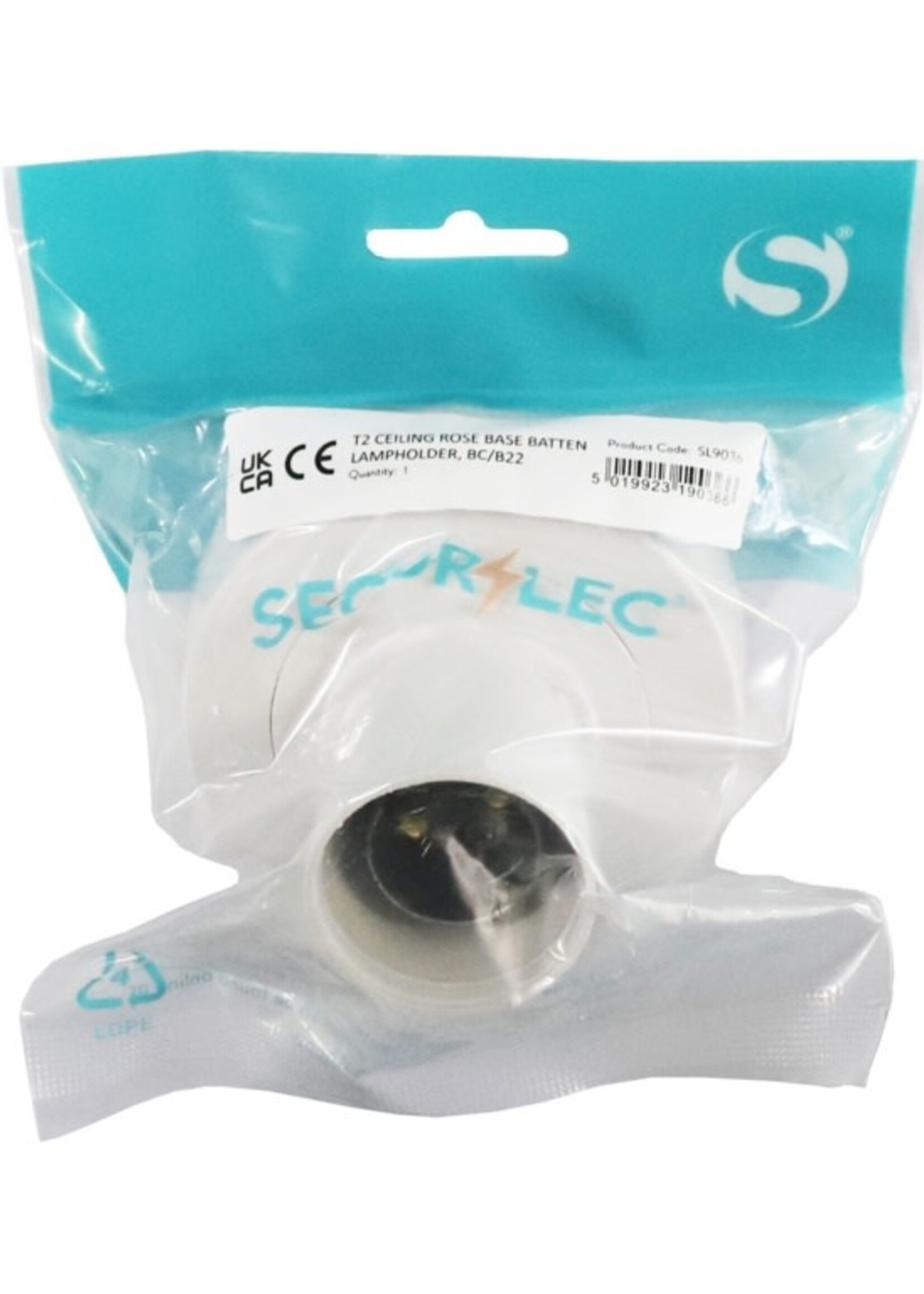 Securlec Securlec Batten Holder Ceiling Rose B22 / BC