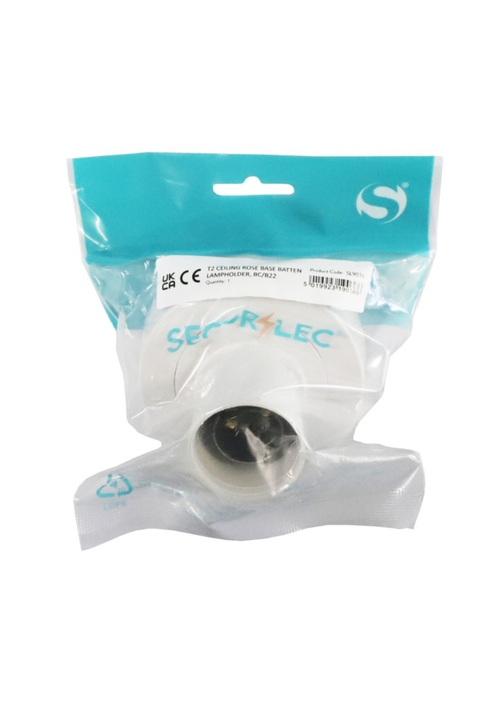Securlec Securlec Ceiling Rose Base Batten Holder T2  B22 / BC