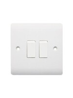 Securlec Securlec Light Switch Round Edge White 2 Gang 2 Way 10A