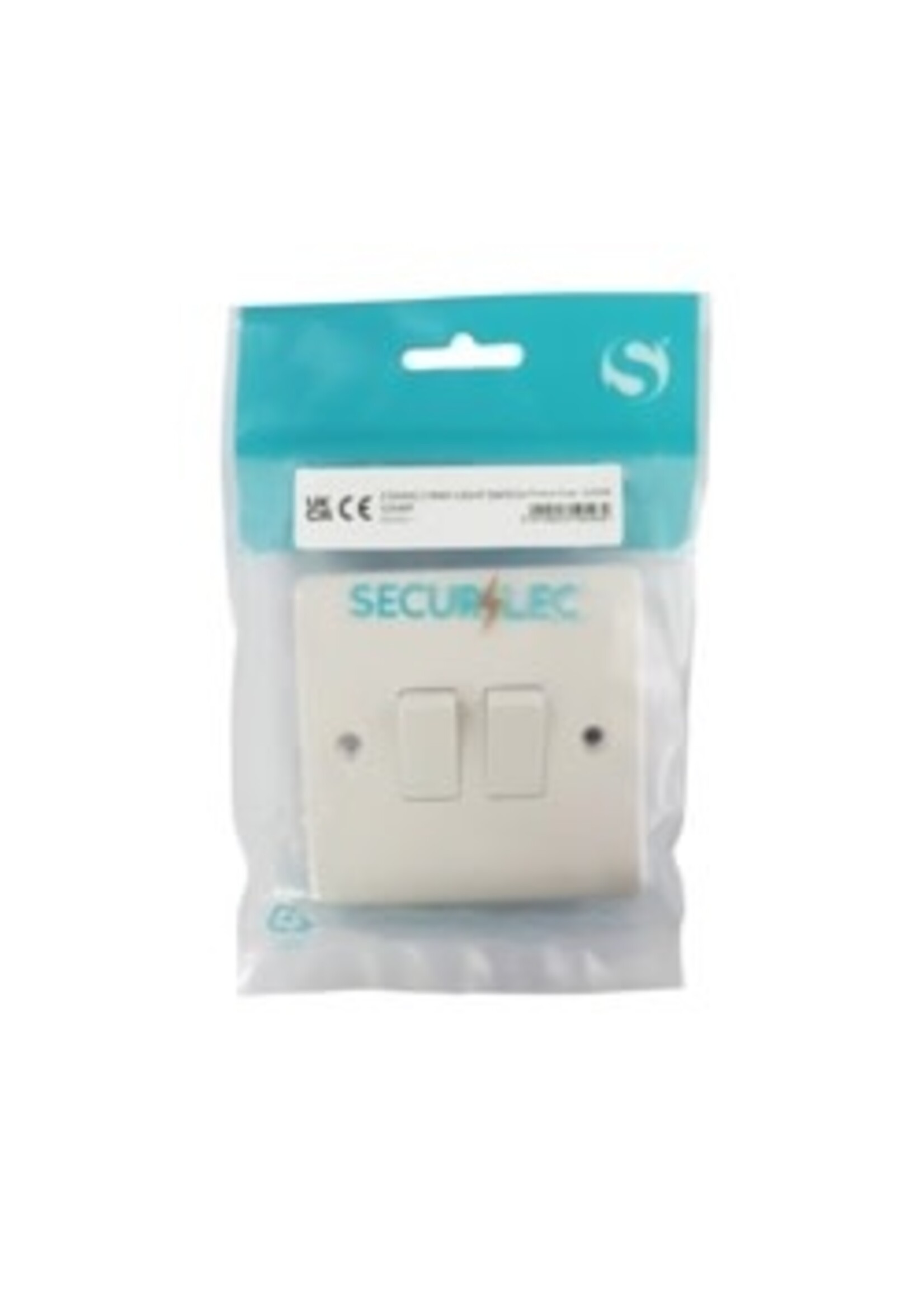 Securlec Securlec Light Switch Round Edge White 2 Gang 2 Way 10A