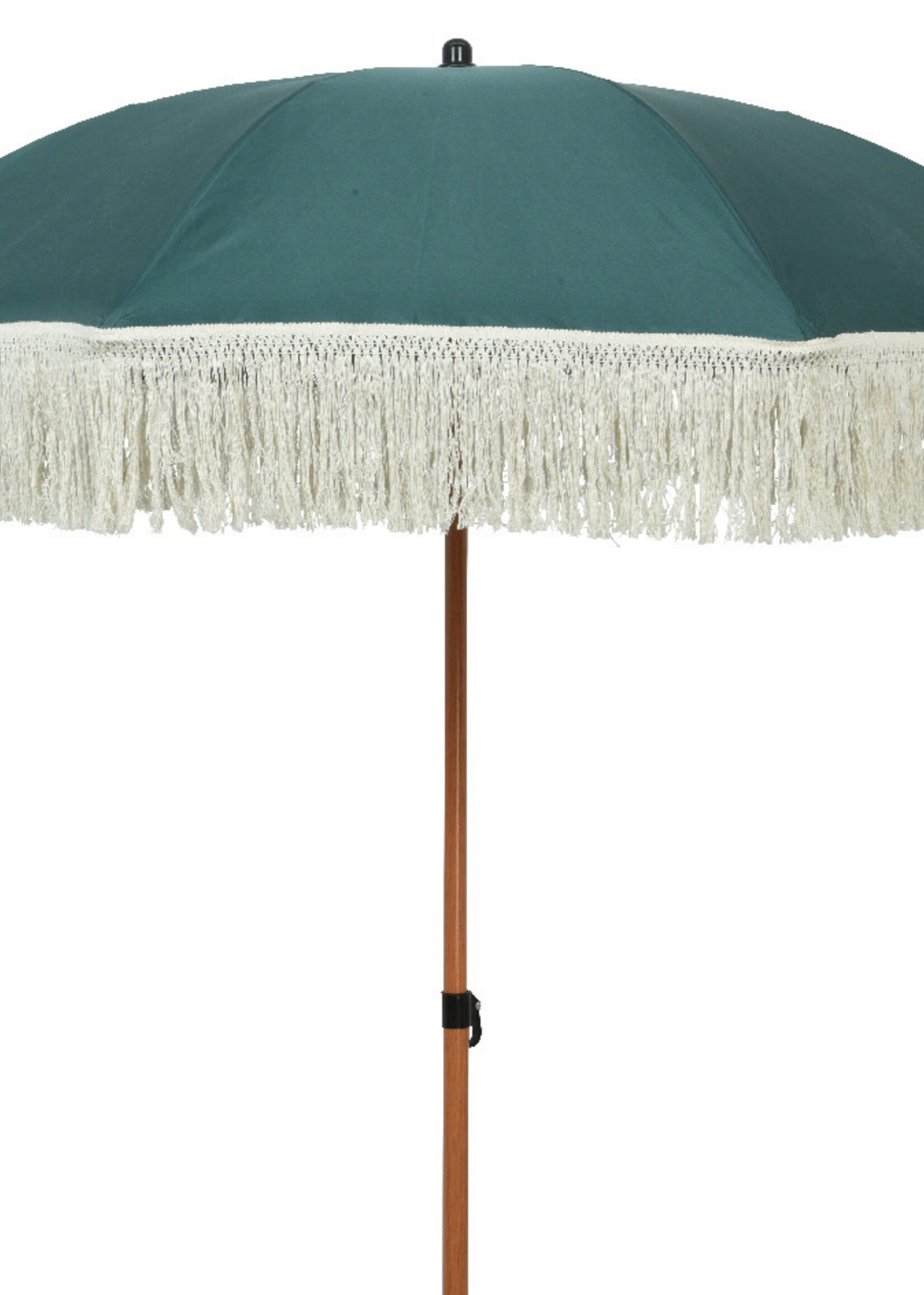 Decoris Green Parasol With Cream Fringe Tassel