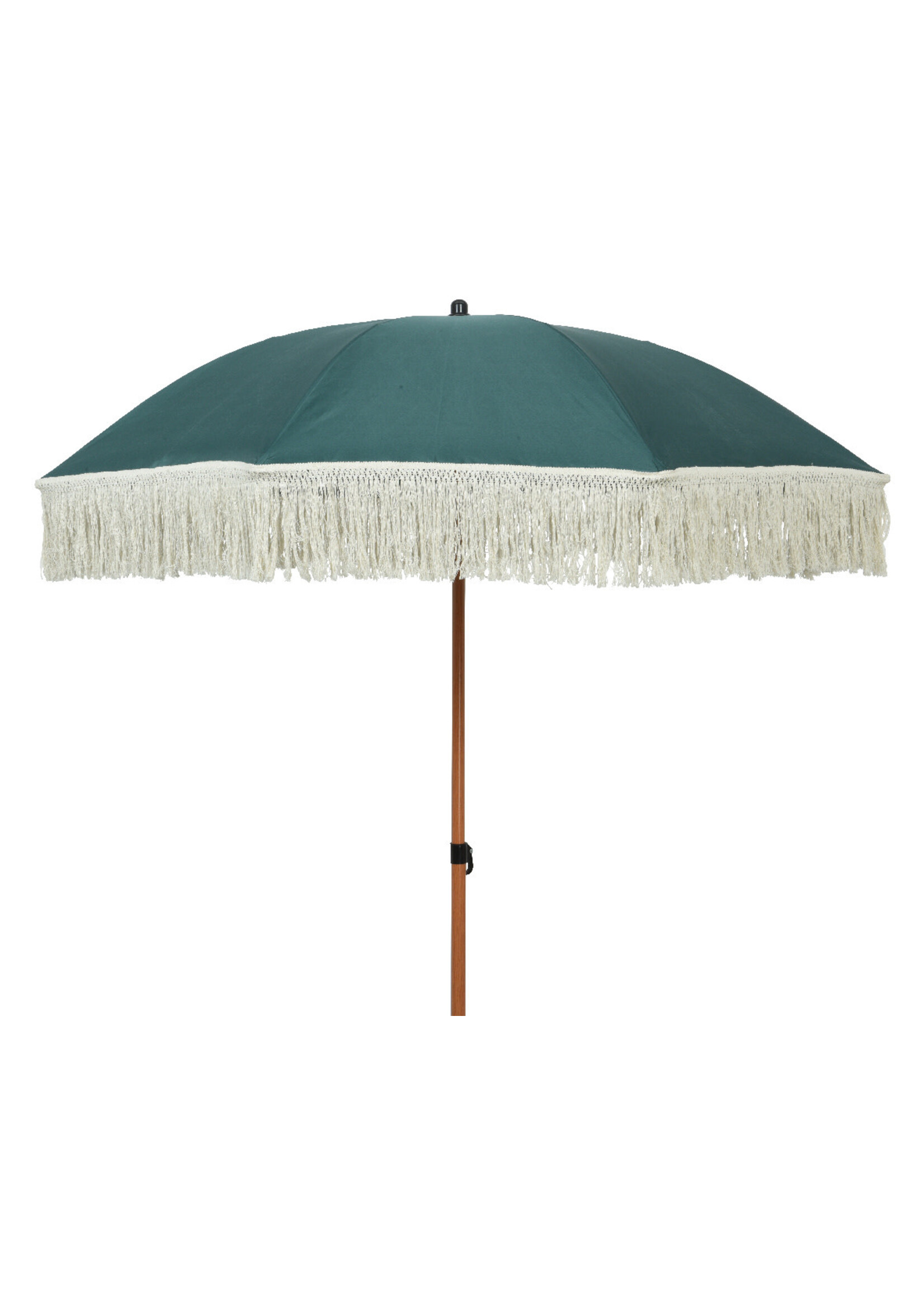 Decoris Green Parasol With Cream Fringe Tassel