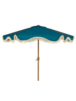 Decoris Floral Teal Parasol With Fringe Tassel