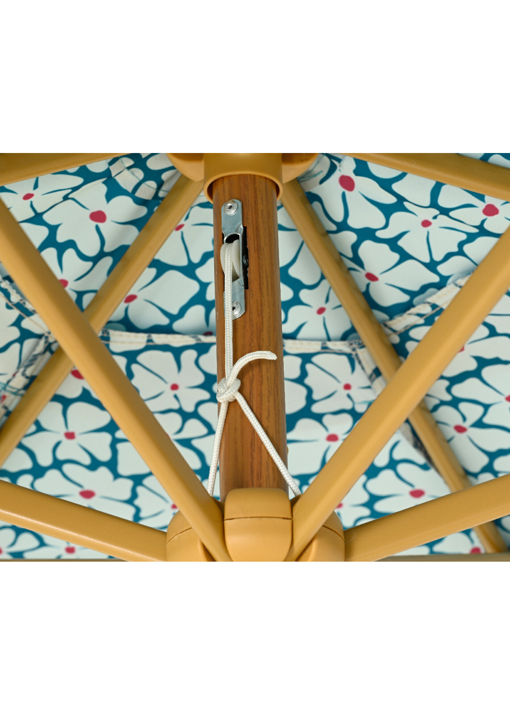 Decoris Floral Teal Parasol With Fringe Tassel