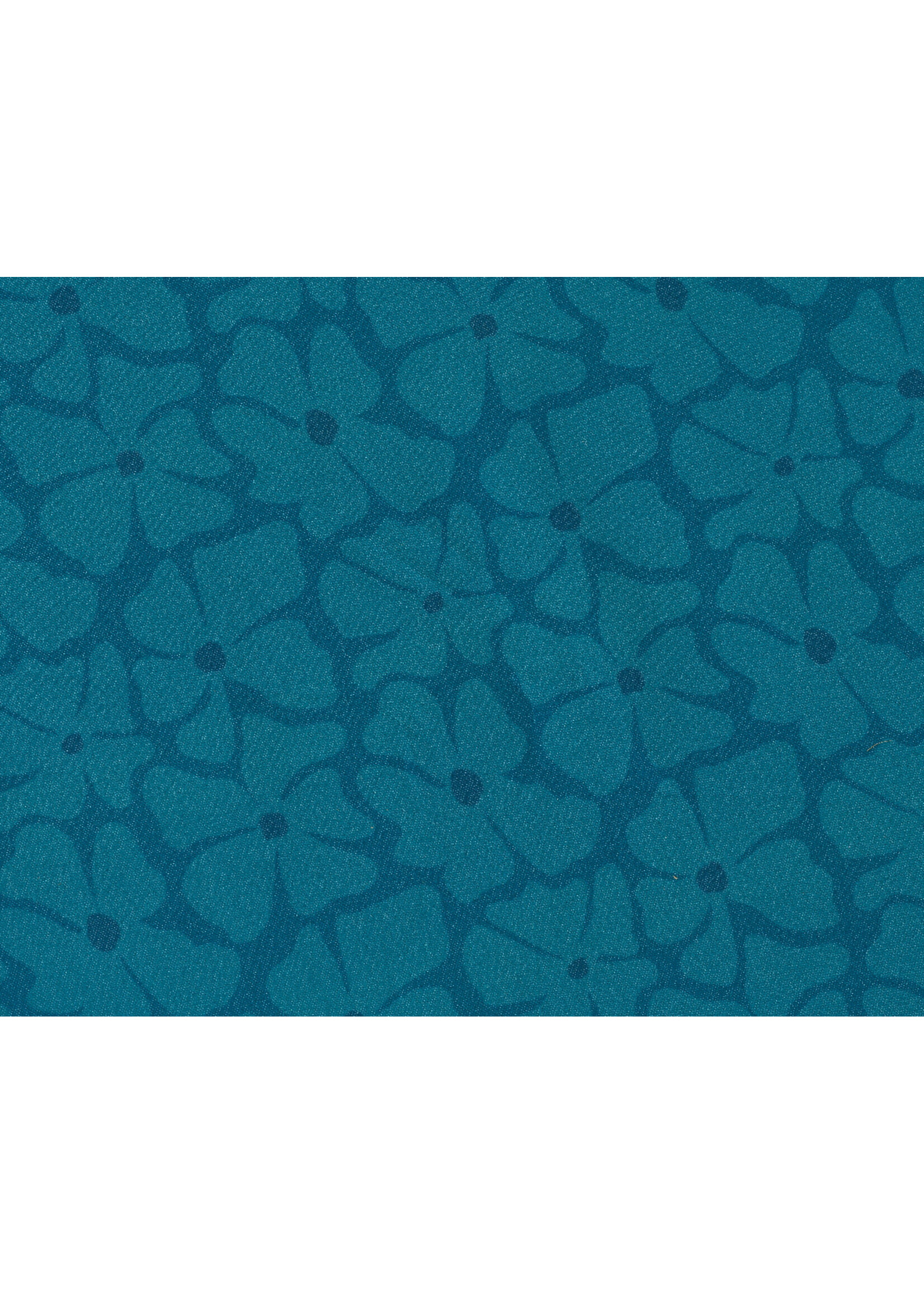 Decoris Floral Teal Parasol With Fringe Tassel