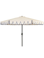 Decoris Scalloped Double Flounce Parasol Cream and Blue