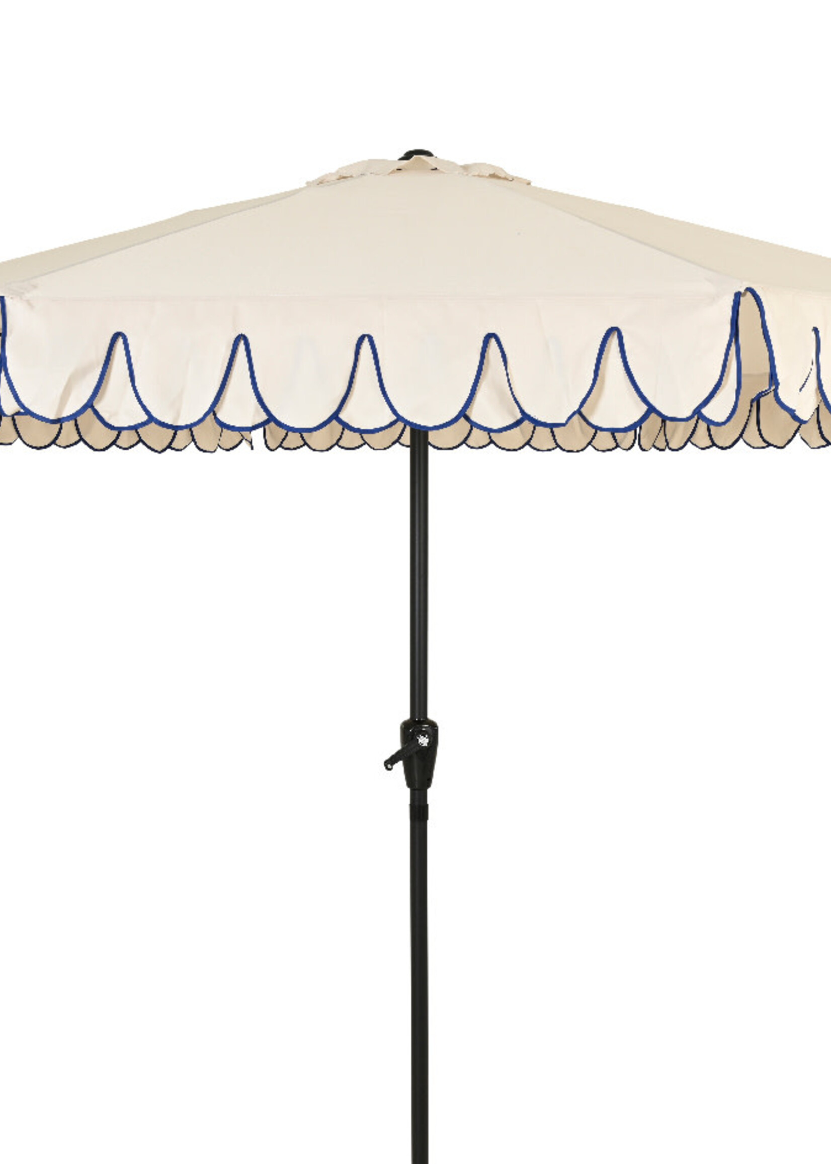 Decoris Scalloped Double Flounce Parasol Cream and Blue