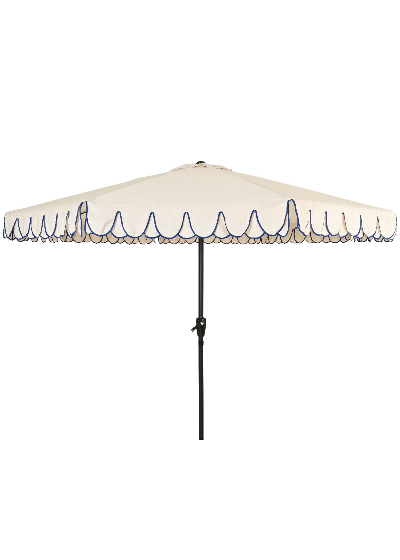 Decoris Scalloped Double Flounce Parasol Cream and Blue