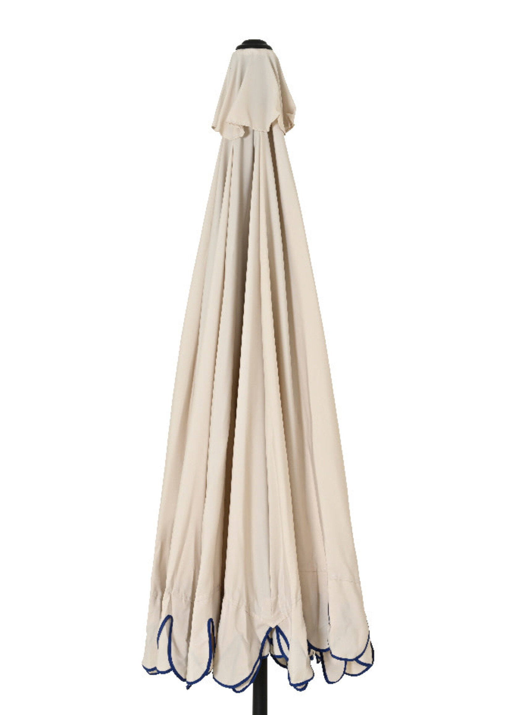 Decoris Scalloped Double Flounce Parasol Cream and Blue