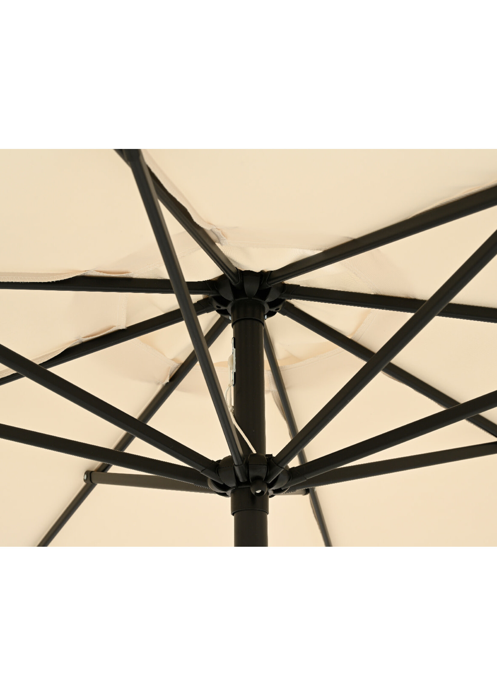 Decoris Scalloped Double Flounce Parasol Cream and Blue