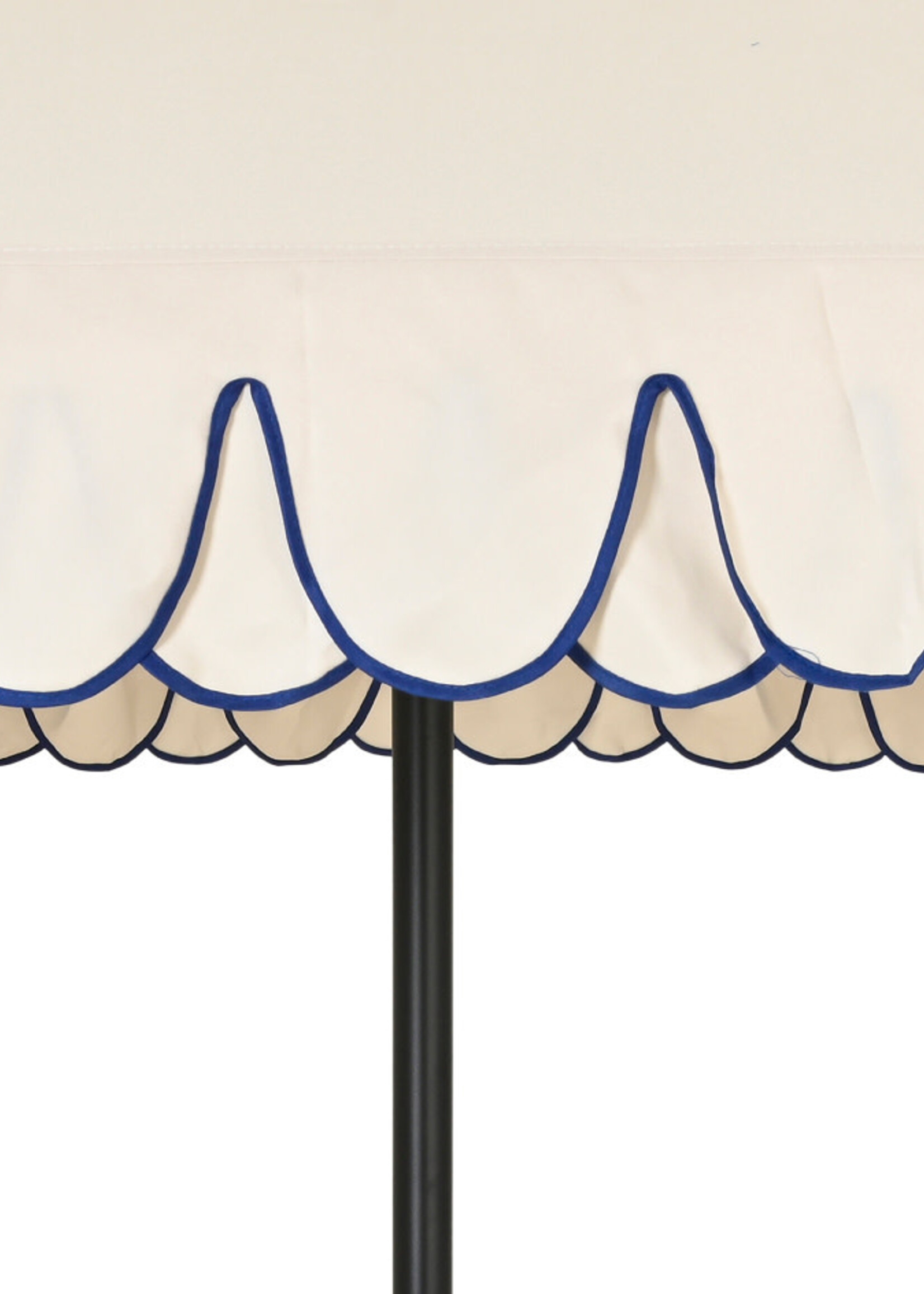 Decoris Scalloped Double Flounce Parasol Cream and Blue