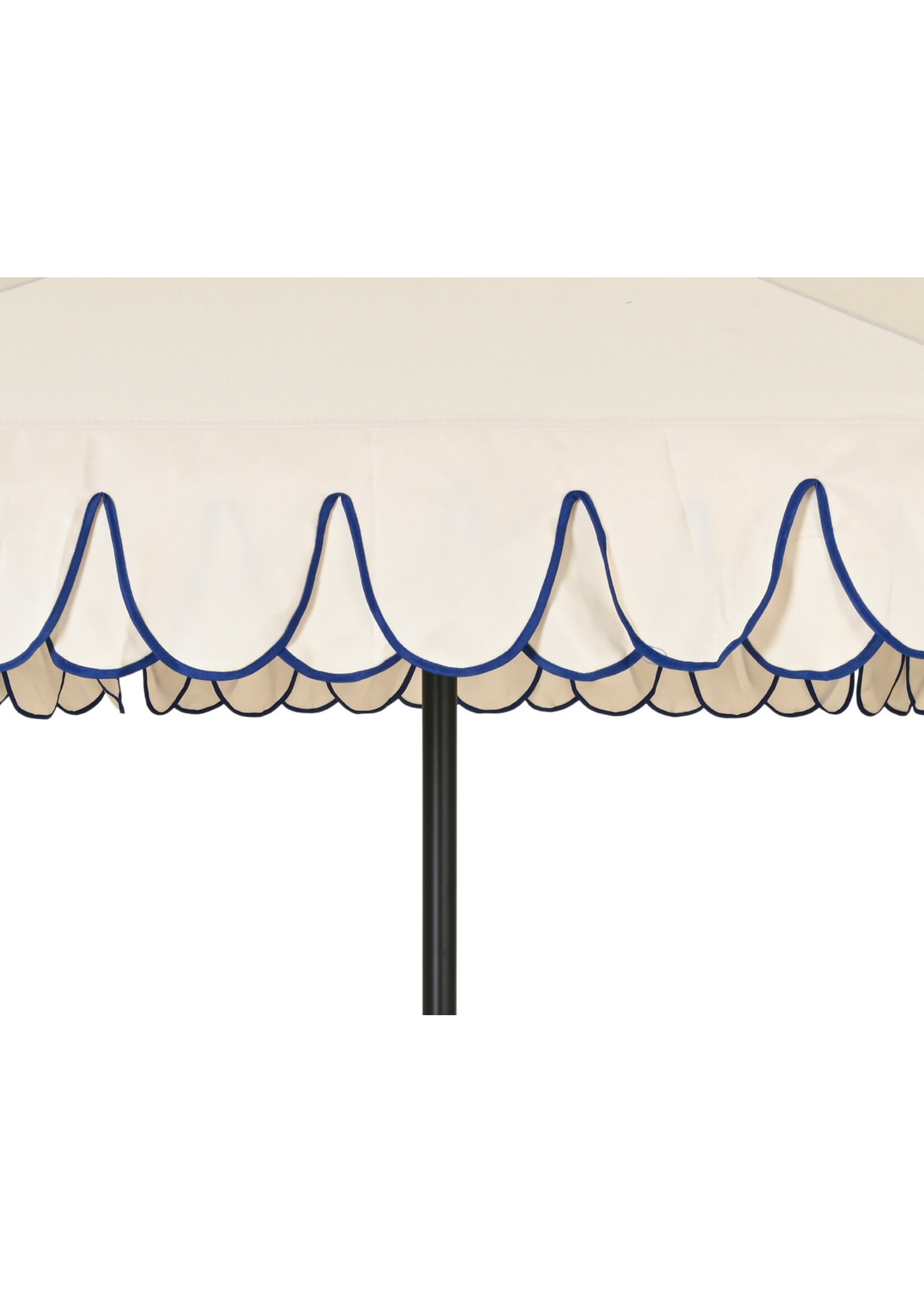 Decoris Scalloped Double Flounce Parasol Cream and Blue