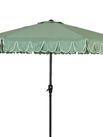 Decoris Scalloped Double Flounce Parasol Sage Green and Cream