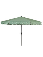 Decoris Scalloped Double Flounce Parasol Sage Green and Cream