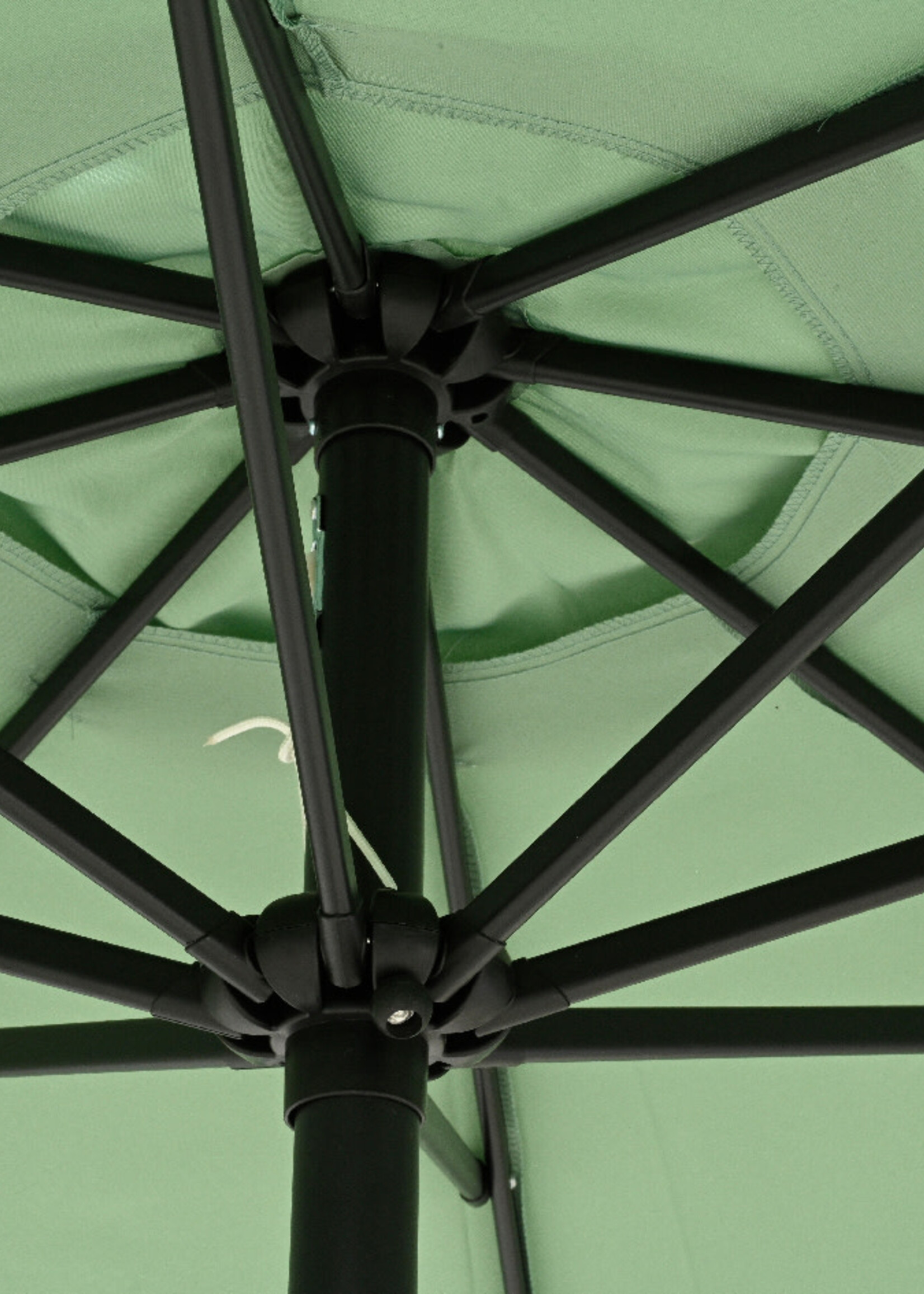 Decoris Scalloped Double Flounce Parasol Sage Green and Cream