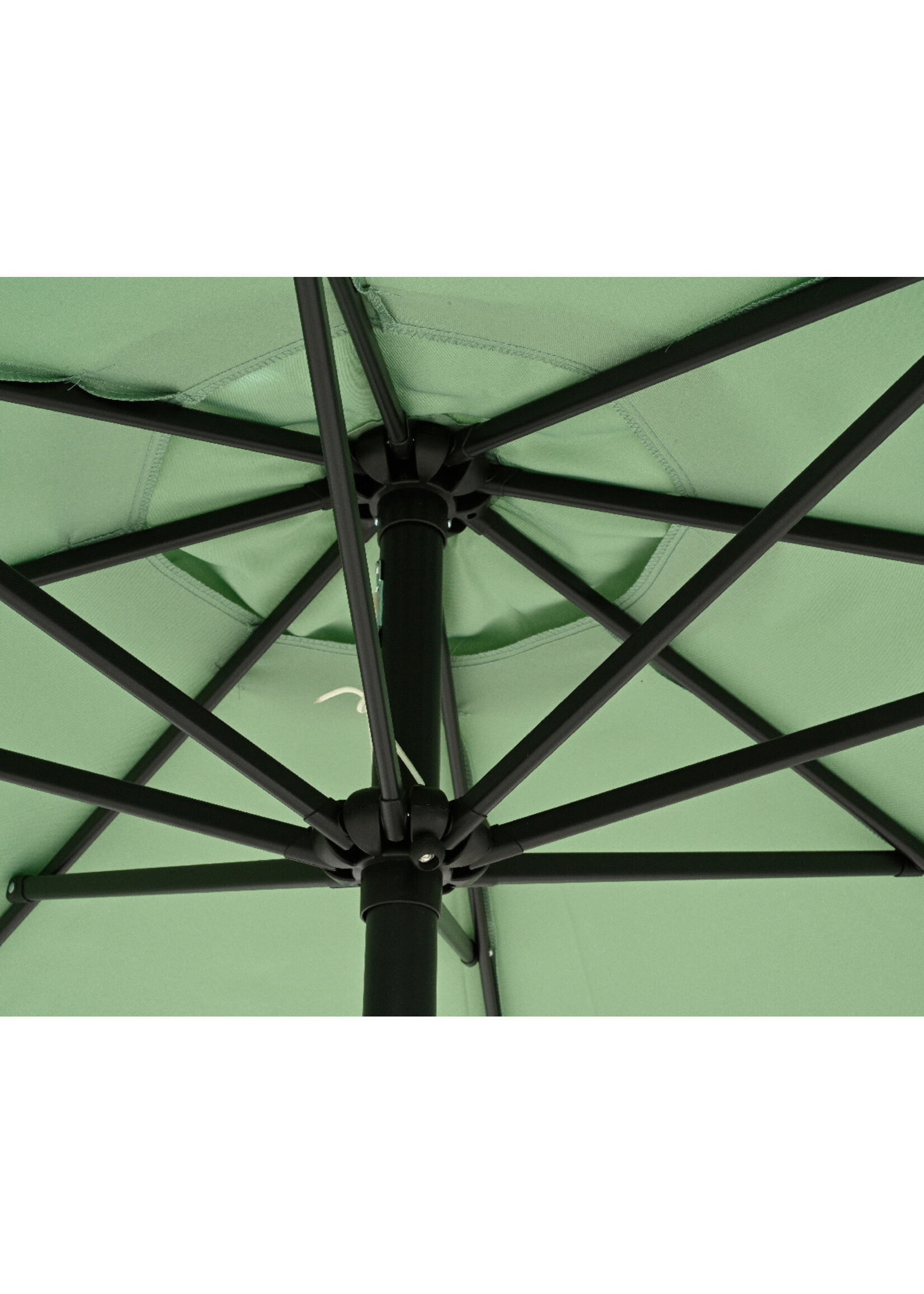 Decoris Scalloped Double Flounce Parasol Sage Green and Cream