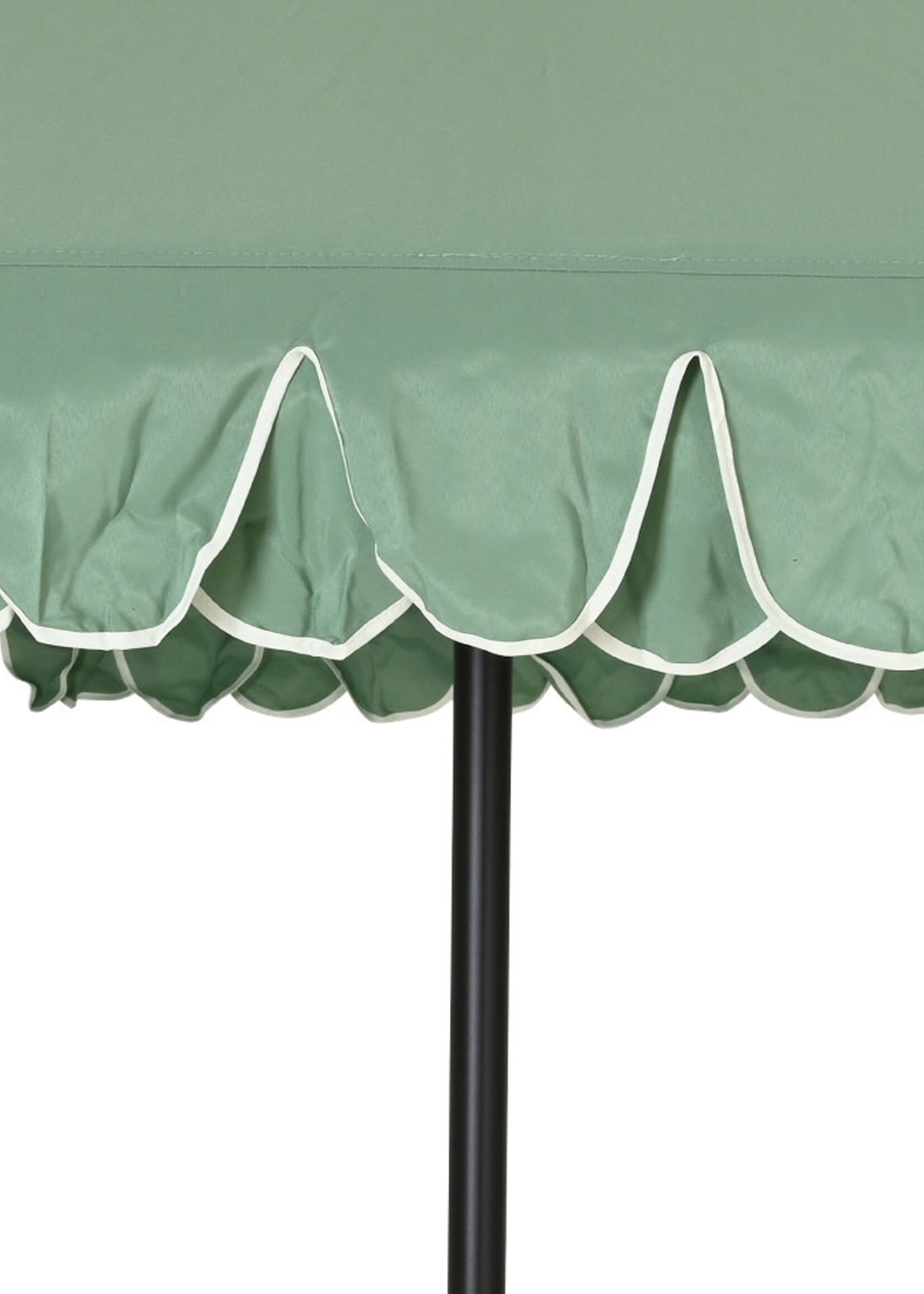 Decoris Scalloped Double Flounce Parasol Sage Green and Cream