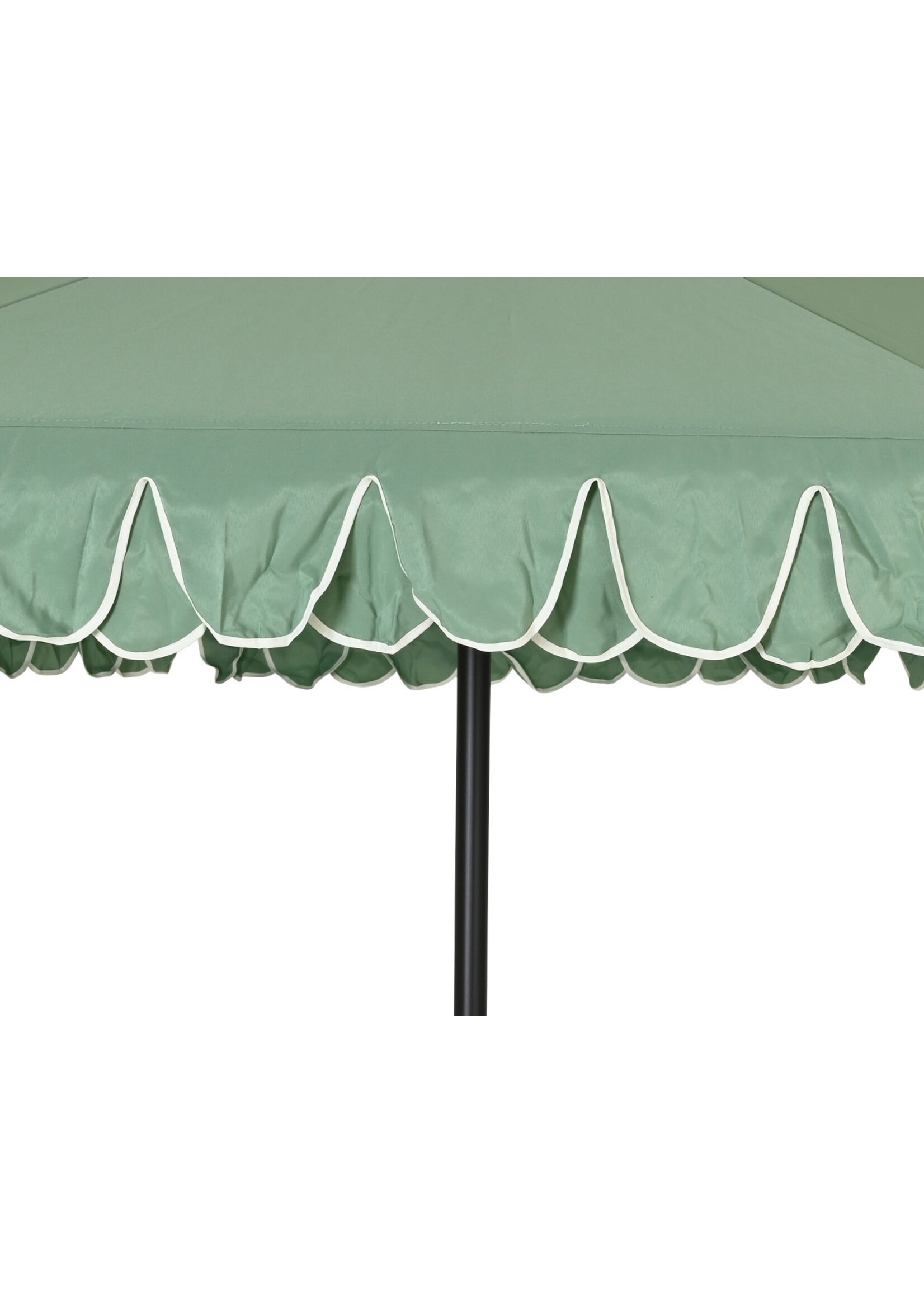 Decoris Scalloped Double Flounce Parasol Sage Green and Cream
