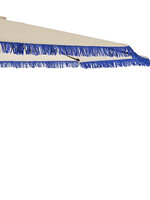 Decoris Half Parasol With Fringe Tassel Cream and Blue