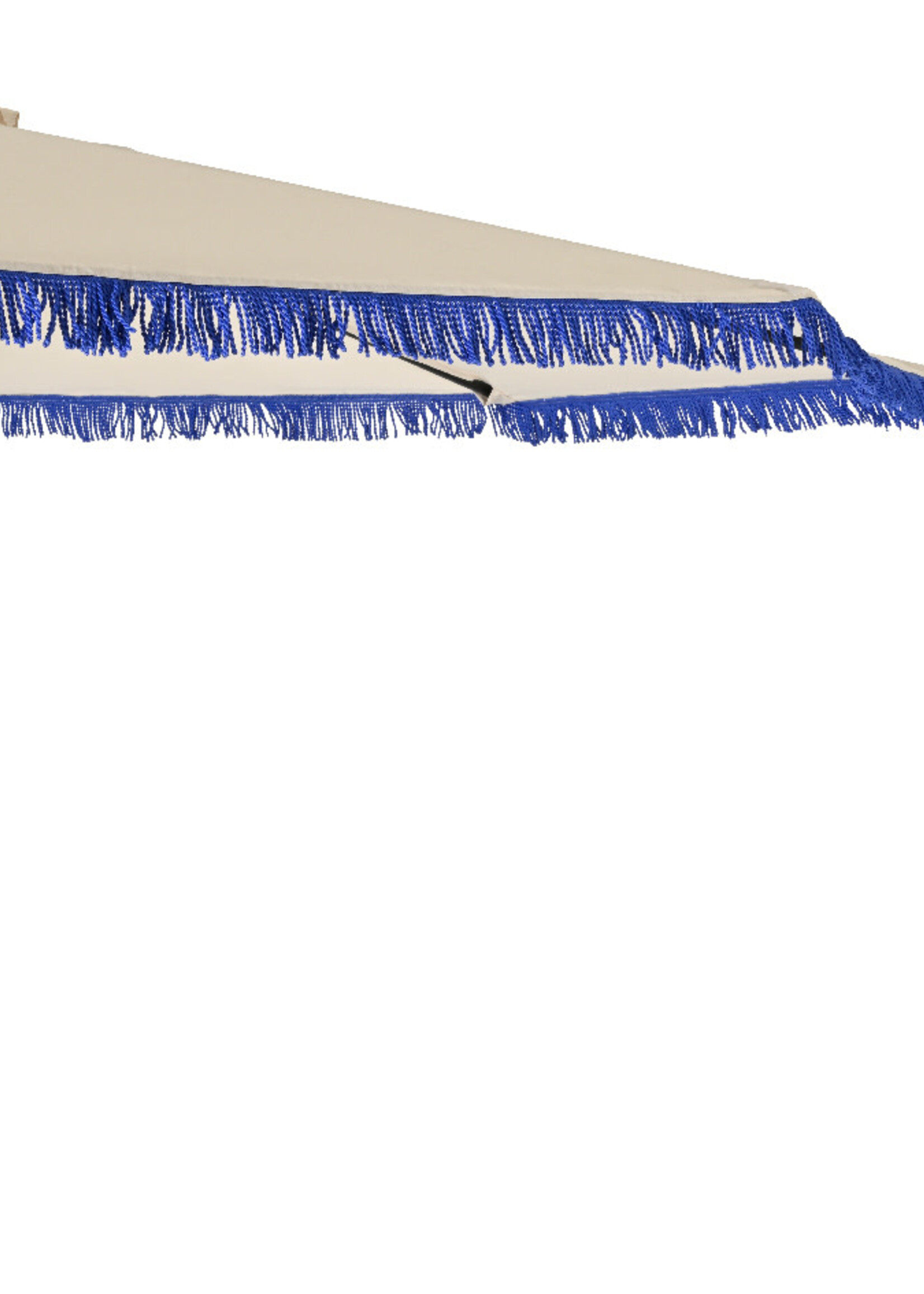 Decoris Half Parasol With Fringe Tassel Cream and Blue
