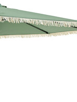 Decoris Half Parasol With Fringe Tassel Sage Green and Cream
