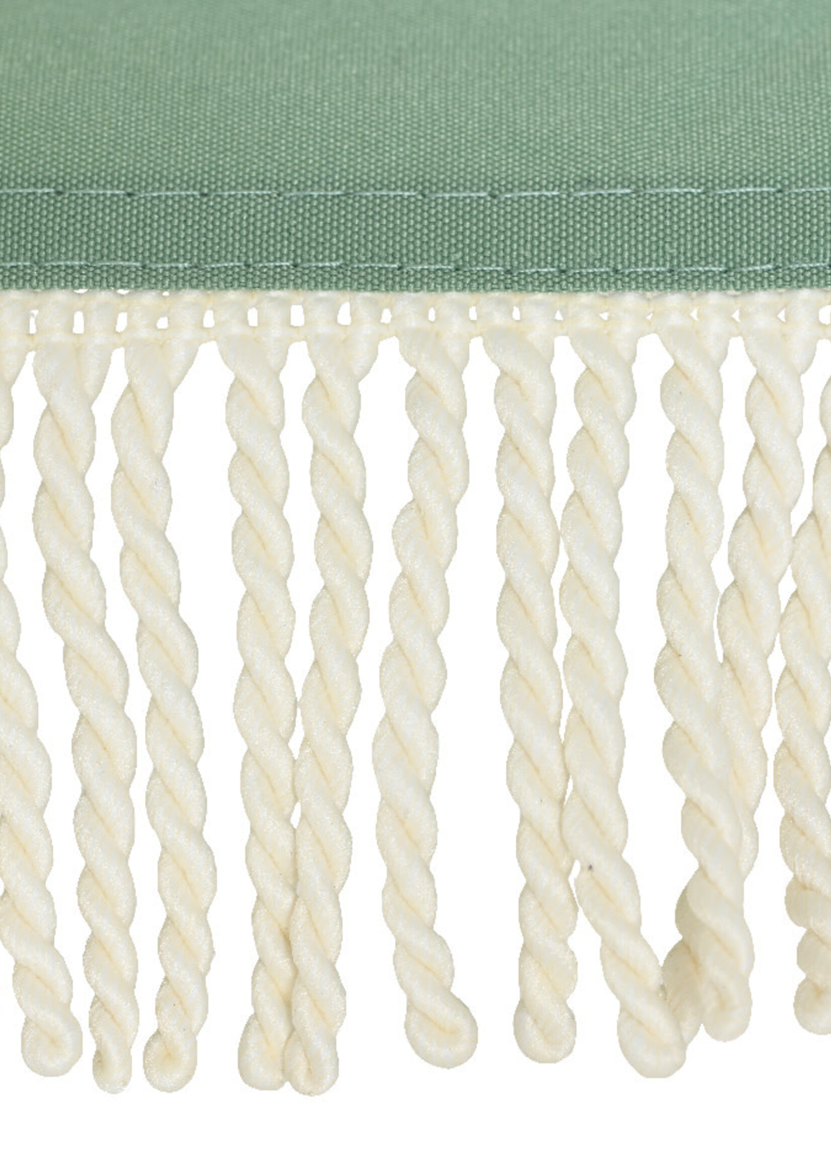 Decoris Half Parasol With Fringe Tassel Sage Green and Cream