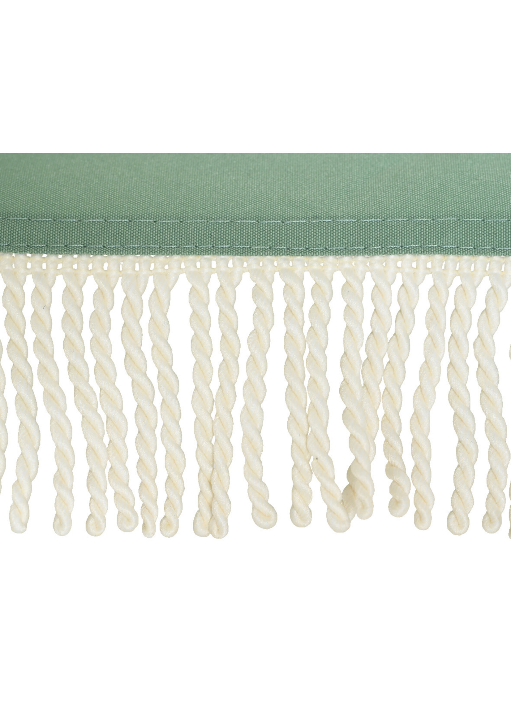 Decoris Half Parasol With Fringe Tassel Sage Green and Cream