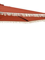 Decoris Half Parasol With Fringe Tassel Terracotta and Cream