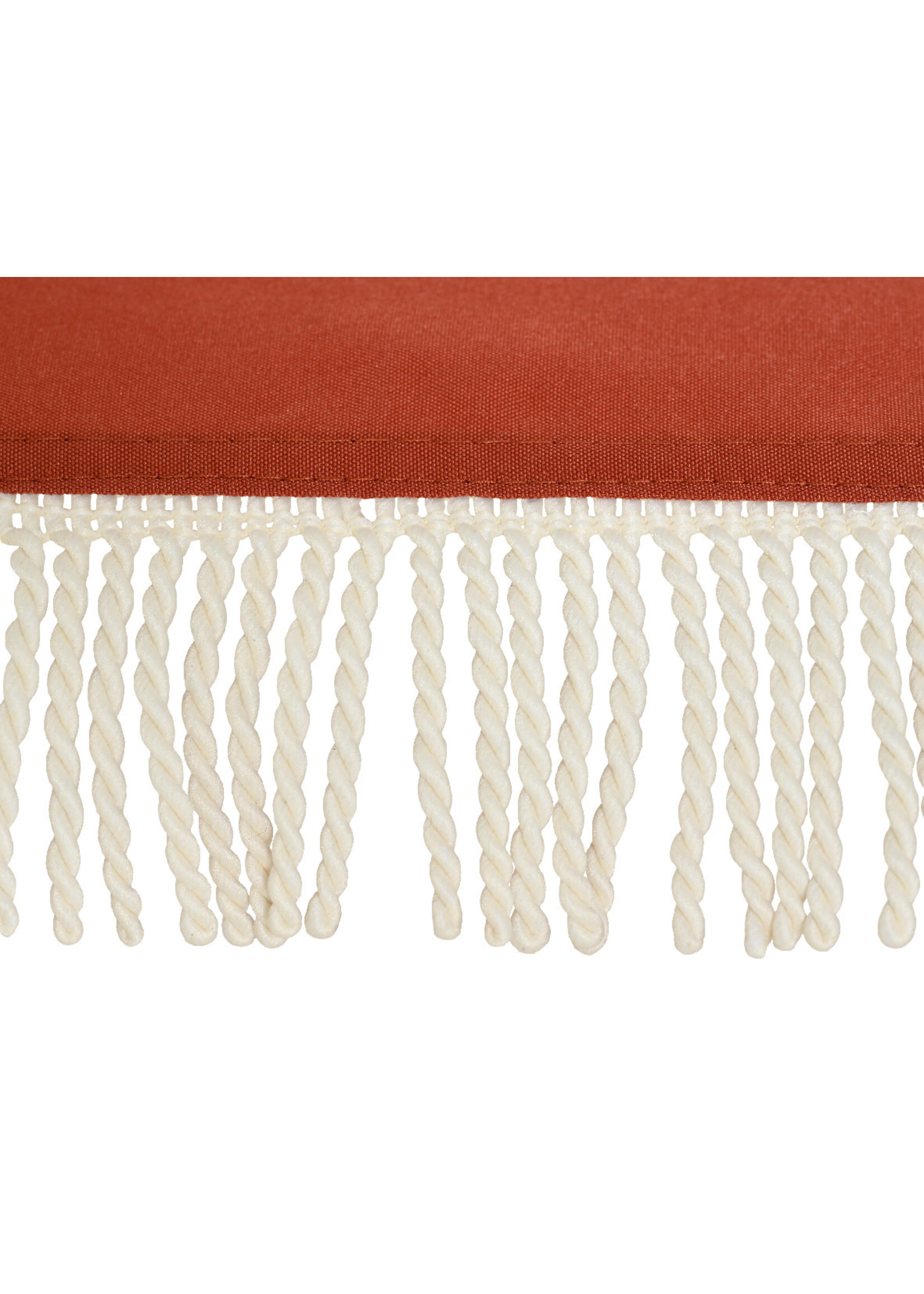 Decoris Half Parasol With Fringe Tassel Terracotta and Cream