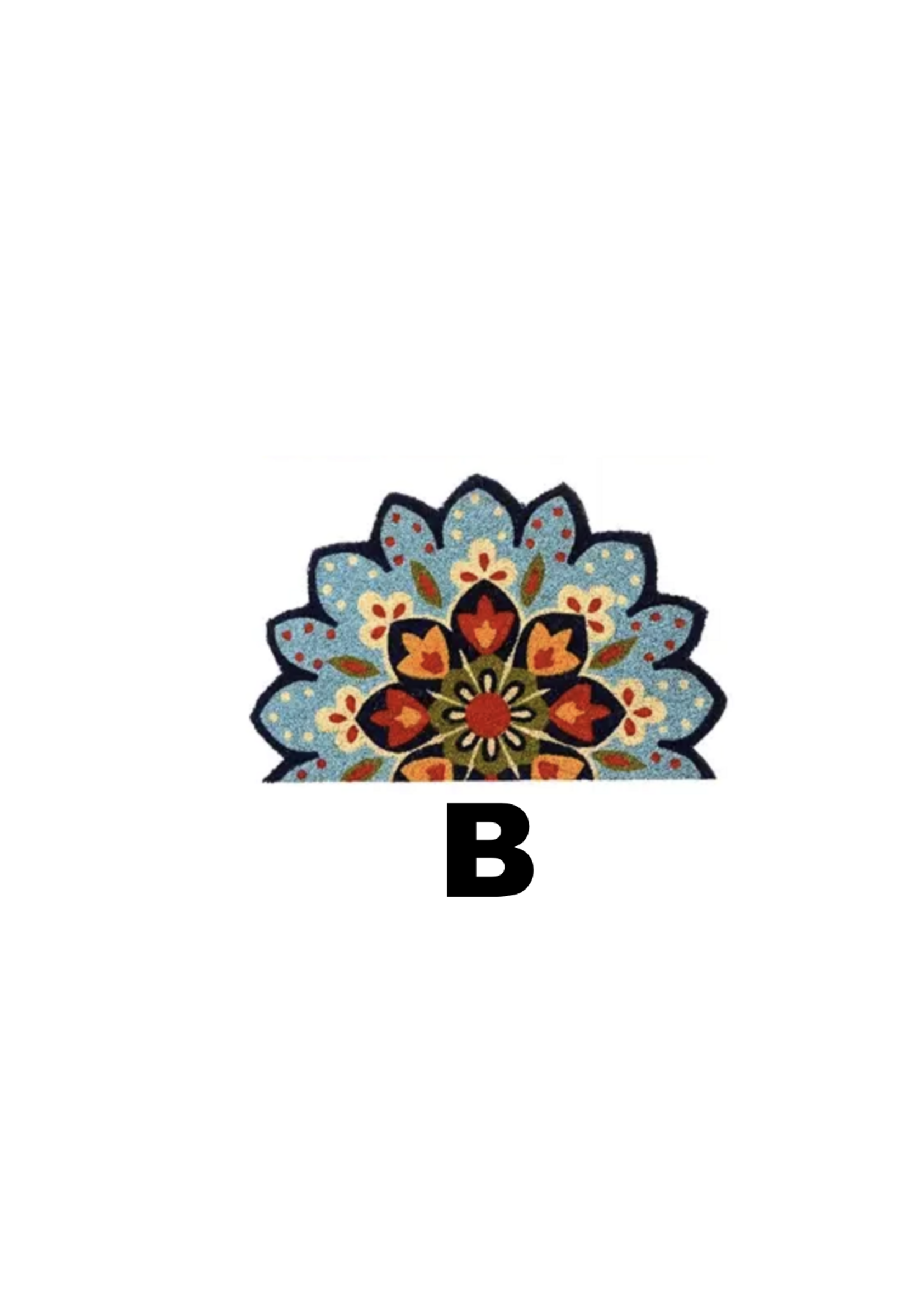 Decoris Floral Shape Green & Yellow or Blue Doormat  45x70cm