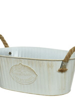 Decoris Zinc Oval Bucket with Rope handles - Medium