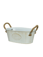 Decoris Zinc Oval Bucket with Rope handles - Medium