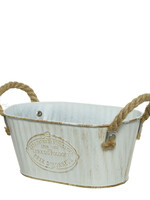 Decoris Zinc Oval Bucket with Rope handles - Small
