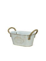 Decoris Zinc Oval Bucket with Rope handles - Small