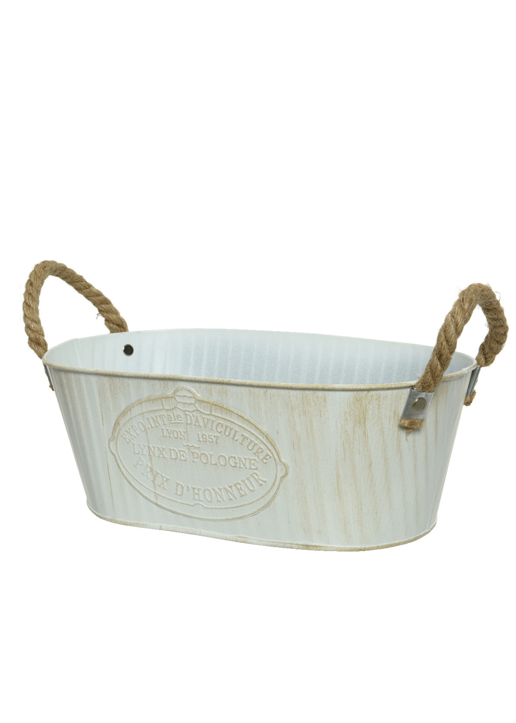 Decoris Zinc Oval Bucket with Rope handles - Large
