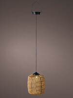 Lumineo Solar Hanging Wicker Pendant LED Light