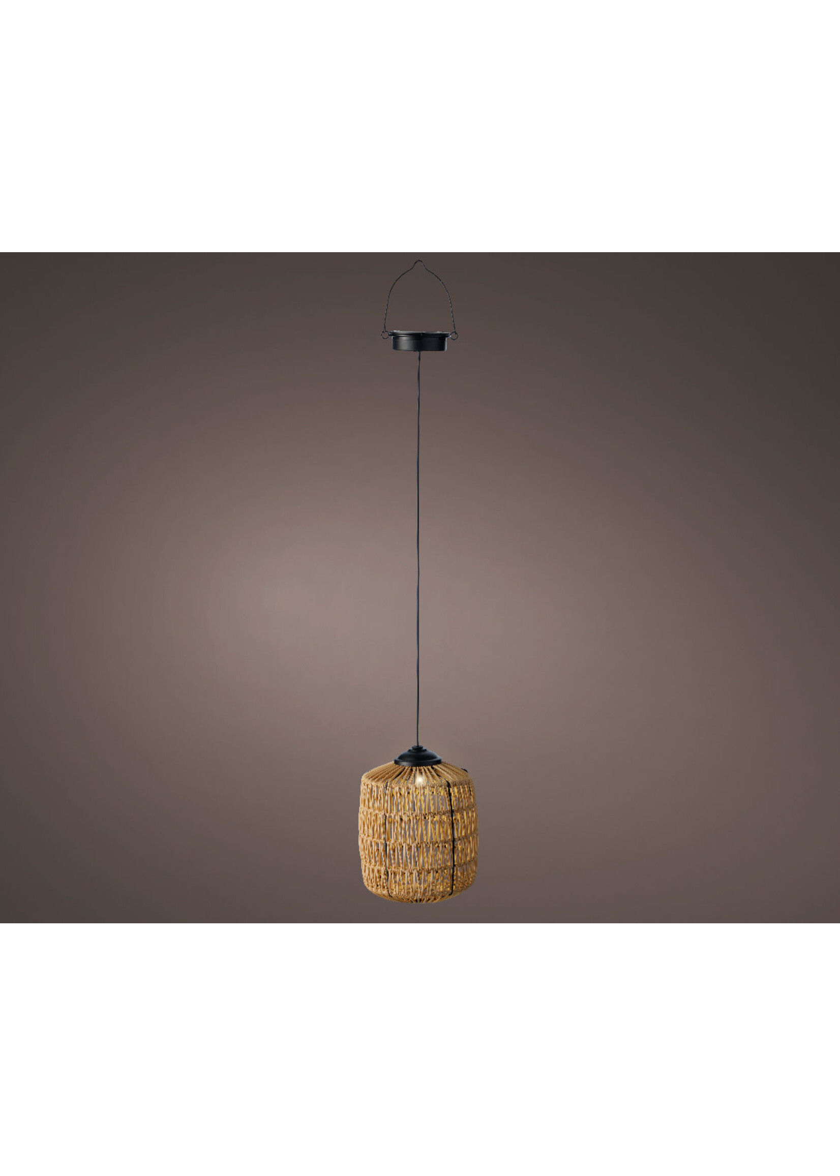 Lumineo Solar Hanging Wicker Pendant LED Light